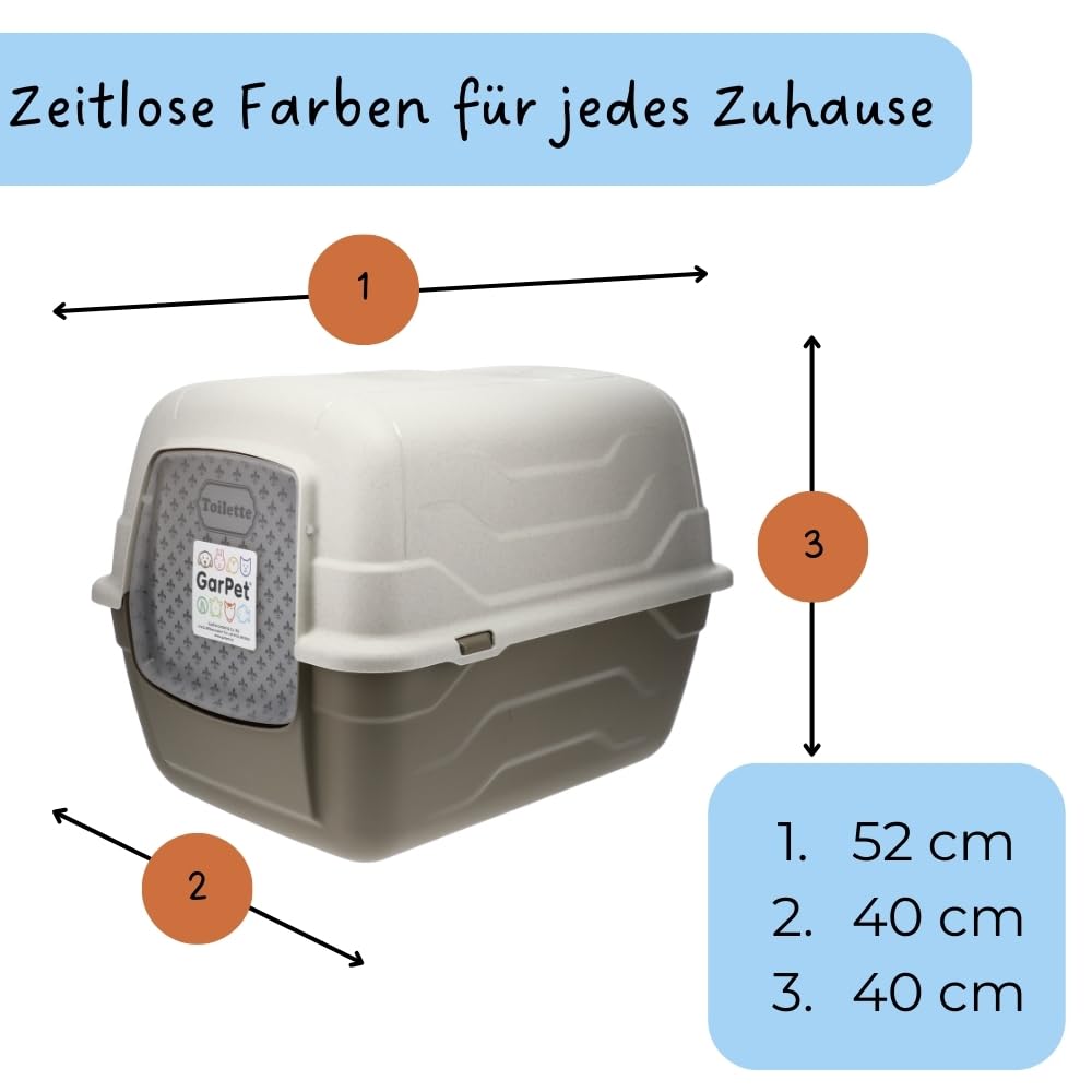 2er Set Katzenklo mit Deckel Schaufel Aktivkohlefilter - Haube kippbar - große XXL Katzentoilette Katzen WC Klo Doppelpack Sparpaket Katzentoiletten