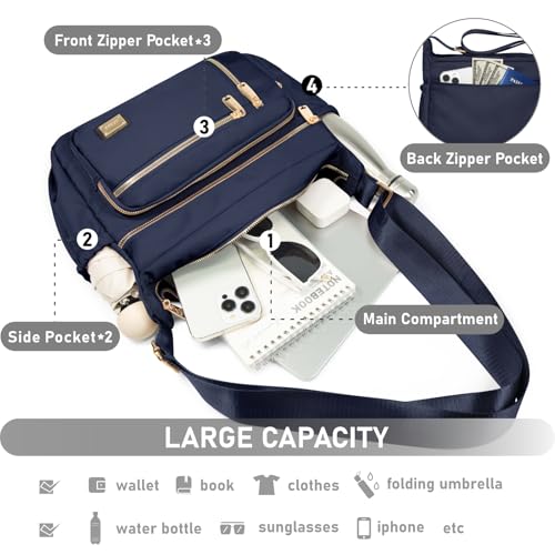 Image of NPBAG Crossbody Bag for Women, Shoulder Purse Handbag Messenger Bag, Trendy Pocketbooks, Waterproof and Multi-Pockets