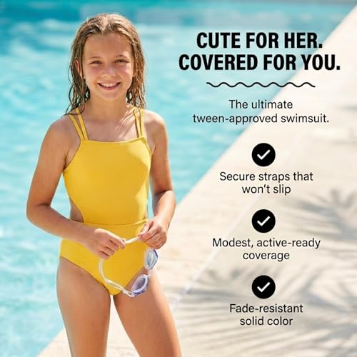 Image of Kanu Surf Girls' Beach Girl Sport Cut-Out One Piece Swimsuit