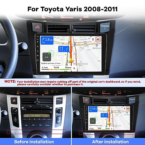 Radio para Toyota Yaris 2008-2011 Pantalla táctil 9 pulgadas miniatura 2