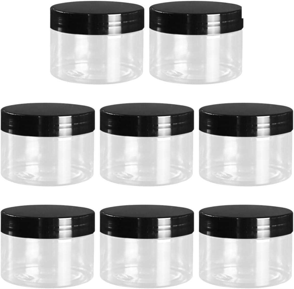 Cabilock 8pcs Leak-proof round Face Cream Jars 120ml Lightweight Pet Cosmetic Containers for Travel and Daily Use Refillable Makeup Cream Storage Boxes