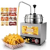 WantJoin Nacho Cheese Dispenser with Pump - 7.4Qt Nacho Cheese Warmer Commercial Hot Fudge Dispenser W/5-Level Temperature Adjustment for Stainless Steel Hot Fudge Warmer, Cheese Caramel