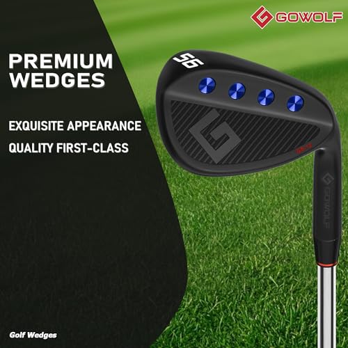 Gowolf Premium Forged Full Face Golf Wedge 50/52/54/56/58/60 Golf Gap Wedge Sand Wedge Lob Wedge Golf Clubs-Milled Face for More Backspin (Black 56 Degree) - Image 2