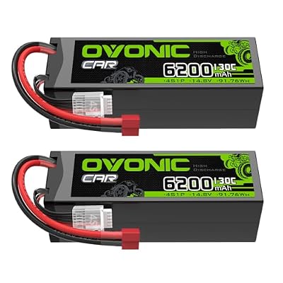 OVONIC 4S LiPo Battery 6200mAh 14.8V 130C RC Battery with Dean-Style T Connector