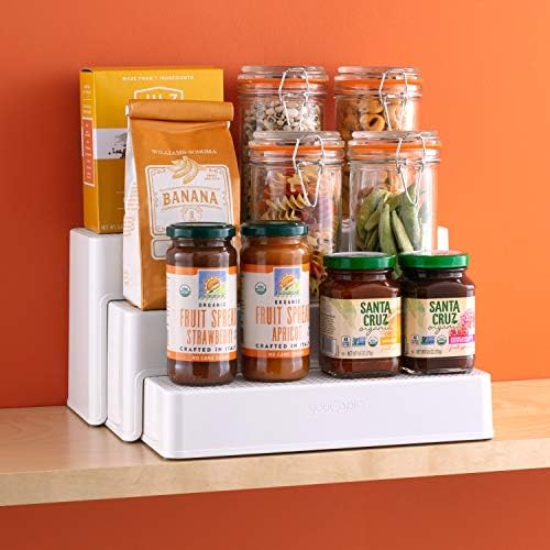 YouCopia ShelfSteps Tin Can Organiser, Adjustable 3-Shelf Pantry and Kitchen Cupboard Organiser