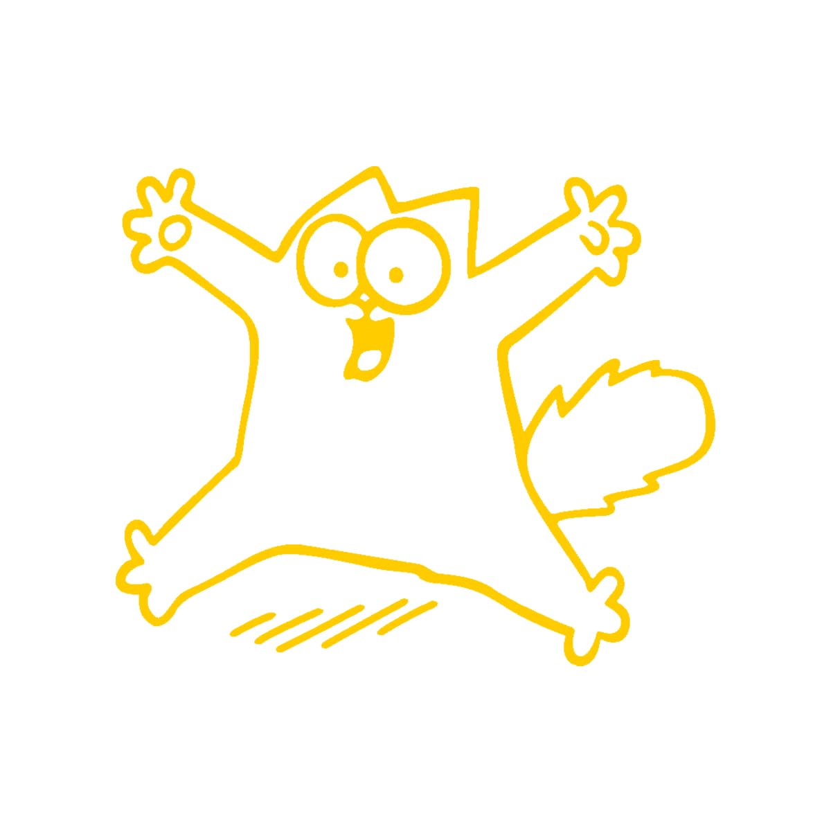 Sticker mural pour réfrigérateur chat jaune moutarde 35x40 cm