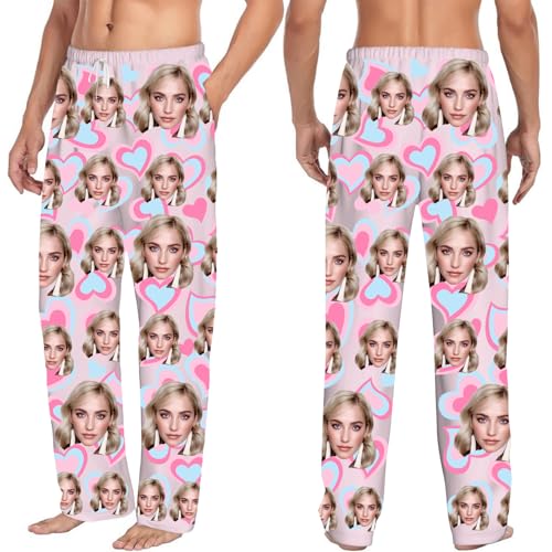 Personalized Hearts Pajamas, Custom Pajamas for Men, Customizable Gifts, Personalized Anniversary Pjs for Men2