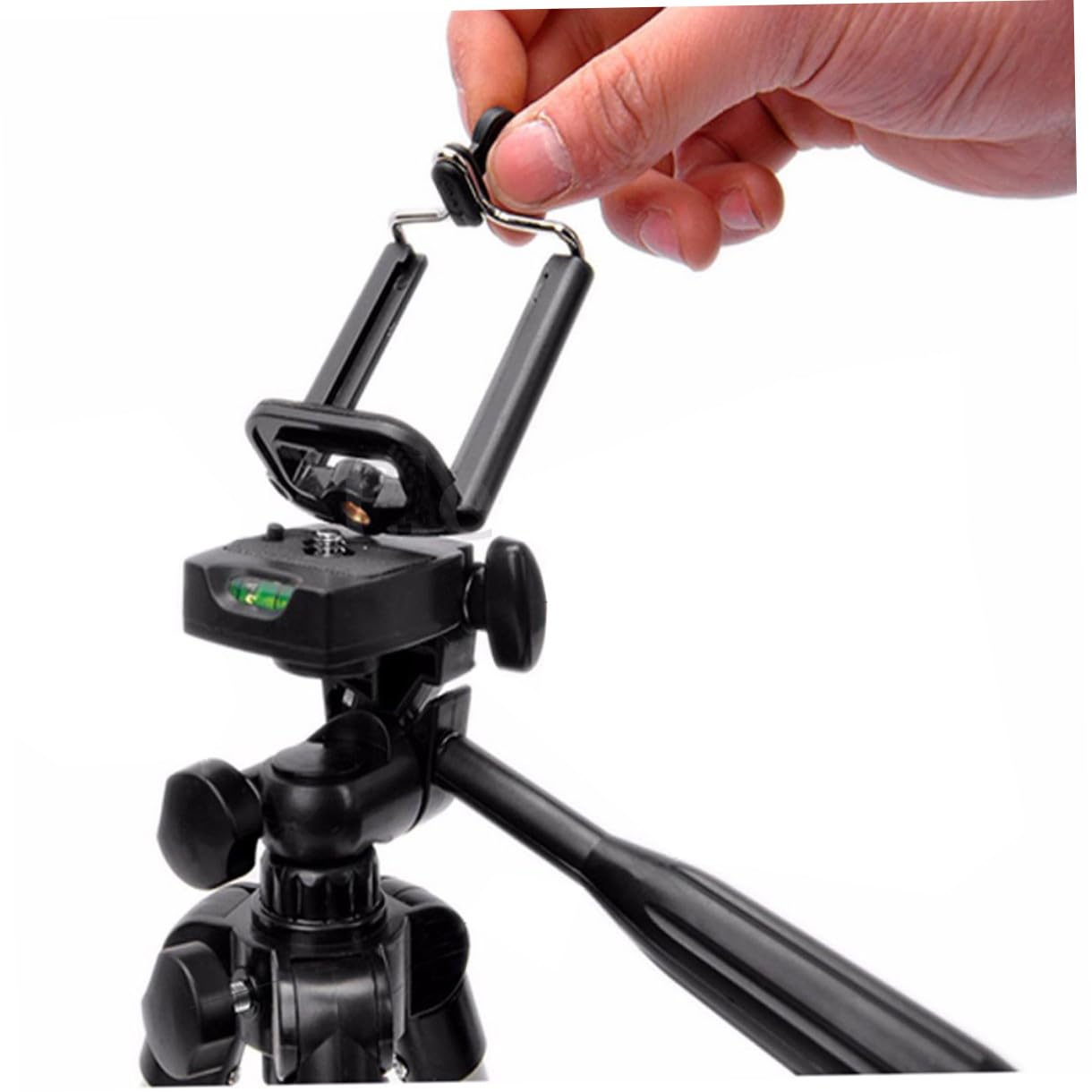 Treppiede Portatile per Camera e Smartphone, Testa Fluida 360° | 4 Snodi, 3 Sezioni Gambe, Filettatura 1/4", Lega di Alluminio e Abs, Carico Massimo 2kg