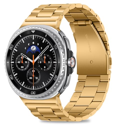 Bracelet Samsung Galaxy Watch 8 anti-usure métal d'espace or 22mm