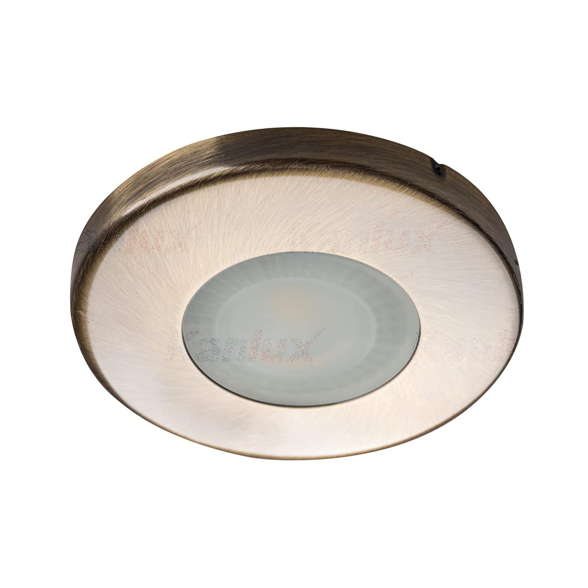 Manningham Lighting 12V LED Recessed Ceiling Light IP44 Steel Downlight Slim Depth Bathroom Spotlight Kitchen Living Room MR16 (Antique Brass, No Bulb)