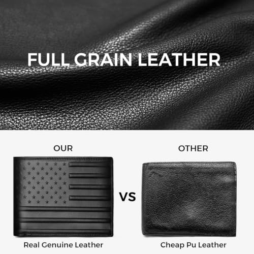 Image of RUNBOX Wallet for Men Leather RFID Blocking Bifold Front Pocket Wallet