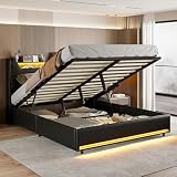 Fácil de montar, instrucciones claras: el armazón de cama de 140 x 190 con somier LED y USB se envía en 2 paquetes con instrucciones de instalación detalladas dentro del paquete. Puede instalarlo siguiendo las instrucciones claras. Si tiene alguna pregunta, comuníquese con nuestro servicio al cliente y le proporcionaremos la mejor solución en el menor tiempo posible.