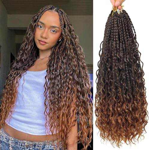 Eeanno Goddess Box Braids Crochet Hair 18 Inch 7 Packs