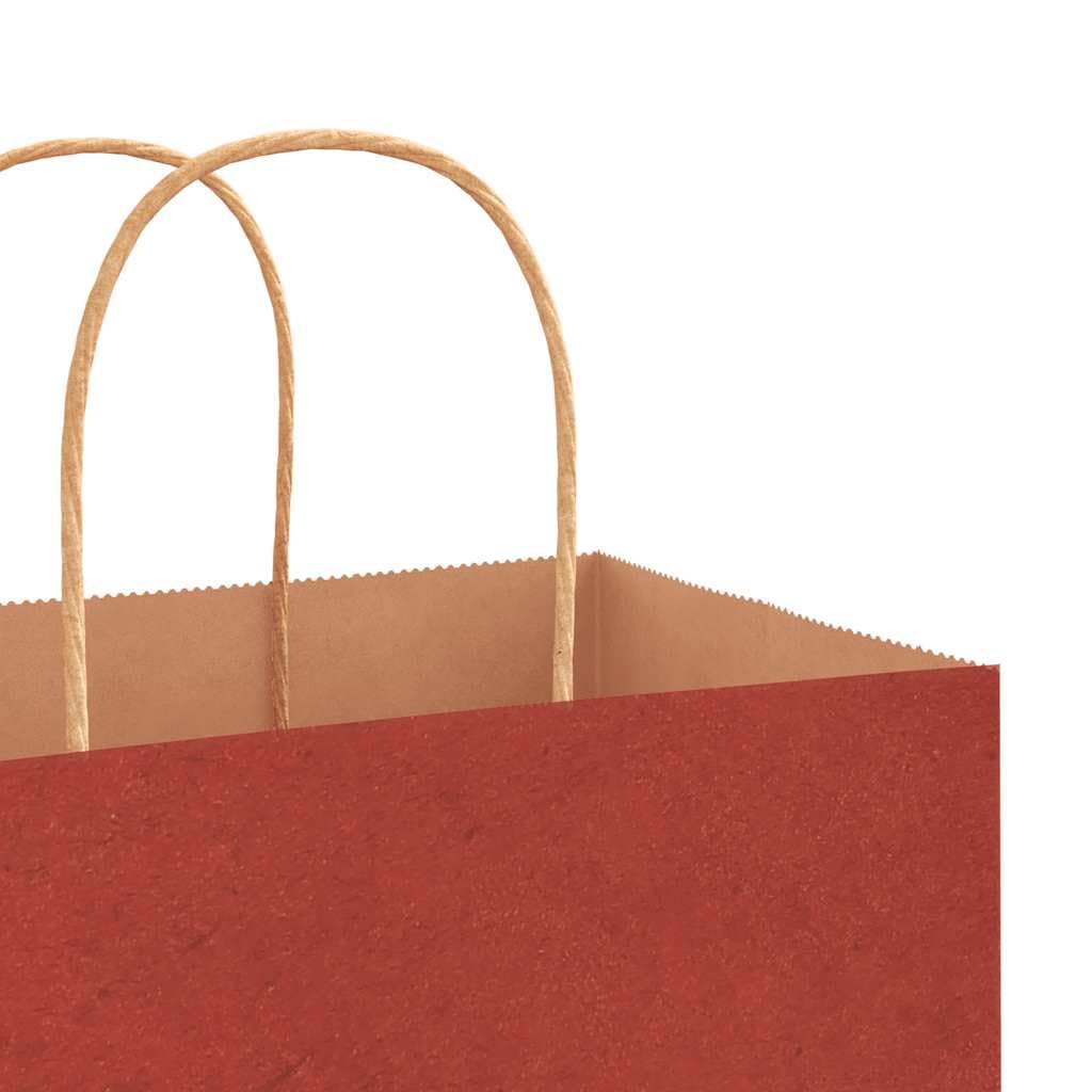 Bolsas de papel con asas de cuerda de papel, color rojo, 45 x 17 x 48 cm, 250 unidades, papel de estraza para regalo, fiesta, celebración, cumpleaños, boda, Navidad, Pascua, bautizo