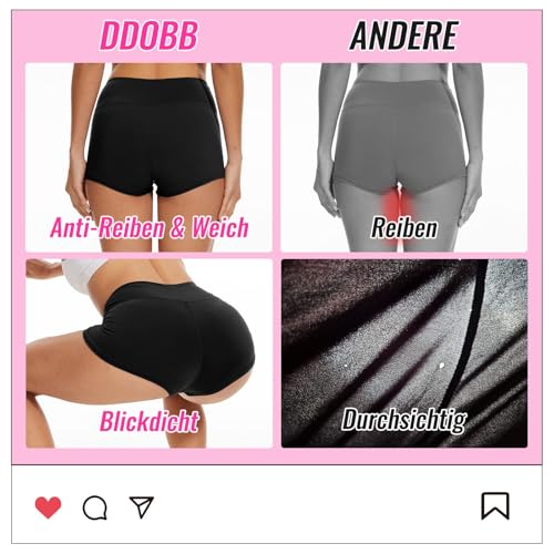 DDOBB Radlerhose Damen Kurz für Kleid High Waist Kurze Sporthose Hotpants