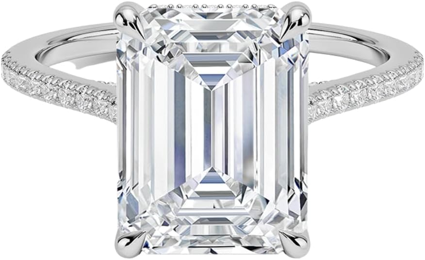 1-5 CT Engagement Ring Colorless VVS1 10K 14K 18K Solid Gold & 925 Sterling Silver Hidden Halo Moissanite Engagement Ring Christmas Gift For Women