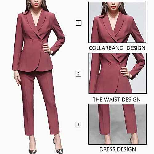 Beauty-Emily Women's 2 Piece Business Suit Classic Elegant Suit Blazer Pant Suit Set For Work Black #TOP5