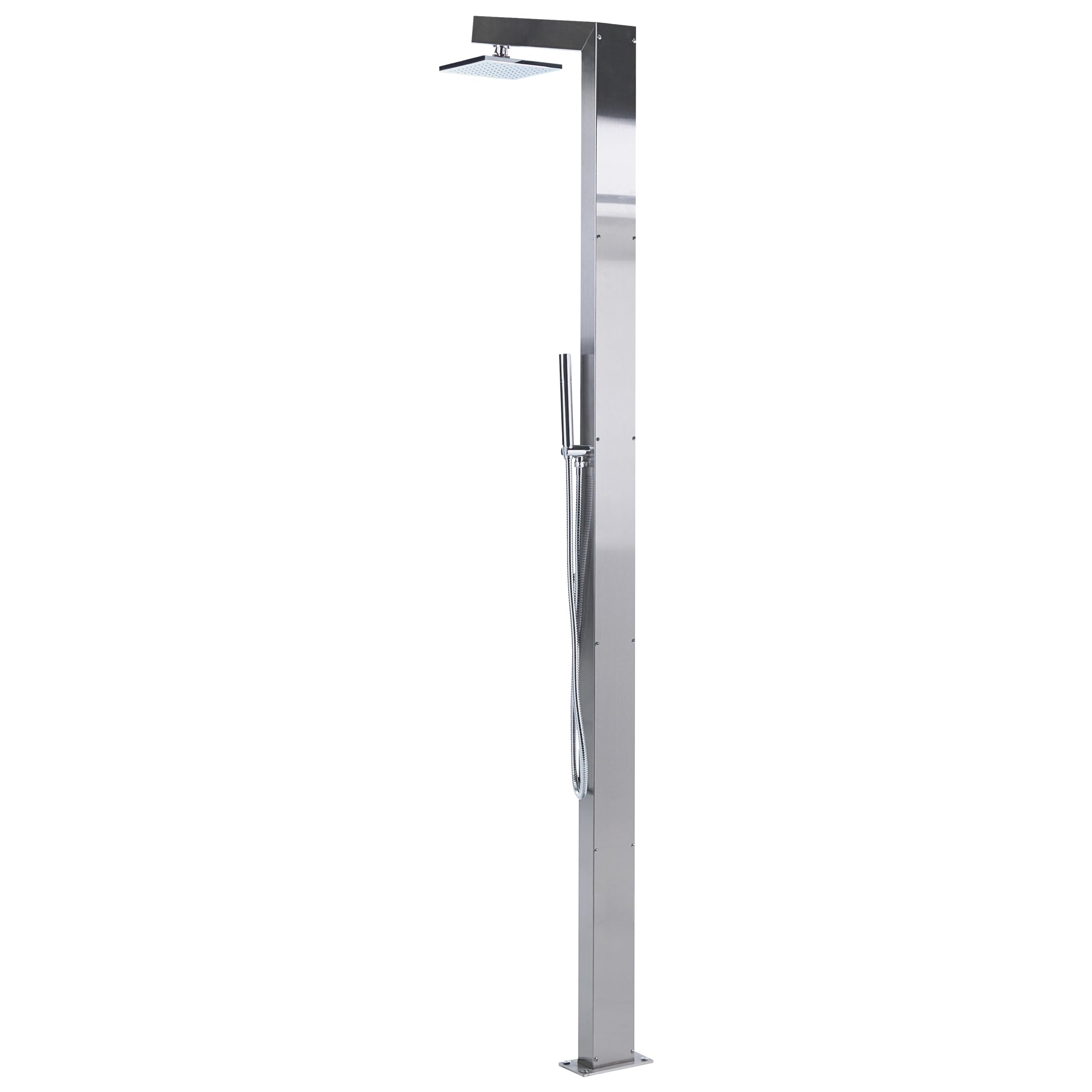 Beliani Set Doccia Miscelatore da Giardino per Esterni Moderno in Acciaio Inox e ABS Color Argento