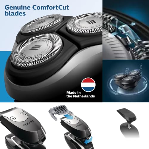 Image of PHILIPS AquaTouch Wet & Dry Electric Shaver for Men, Rechargeable Rotary Razor with ComfortCut Blades and Precision Trimmer 5D Flex Head-Packaging May Vary