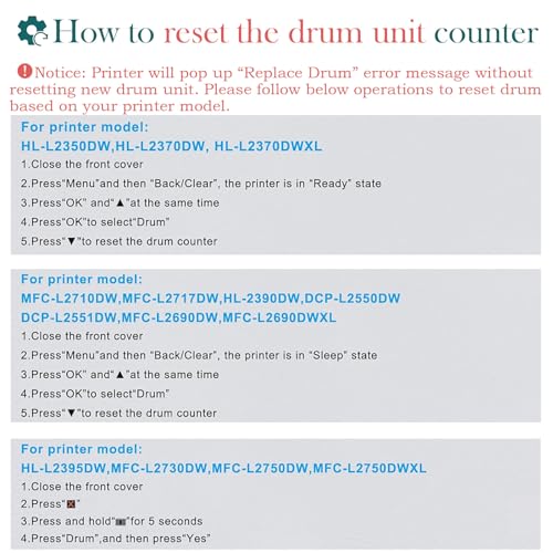 HenceBuy DR2400 Trommel Schwarz Kompatibel für Brother DR-2400 Trommeleinheit für MFC-L2710DN MFC-L2750DW MFC-L2730DW HL-L2310D HL-L2350DN HL-L2370DN HL-L2375DW DCP-L2510D DCP-L2530DW DCP-L2550DN