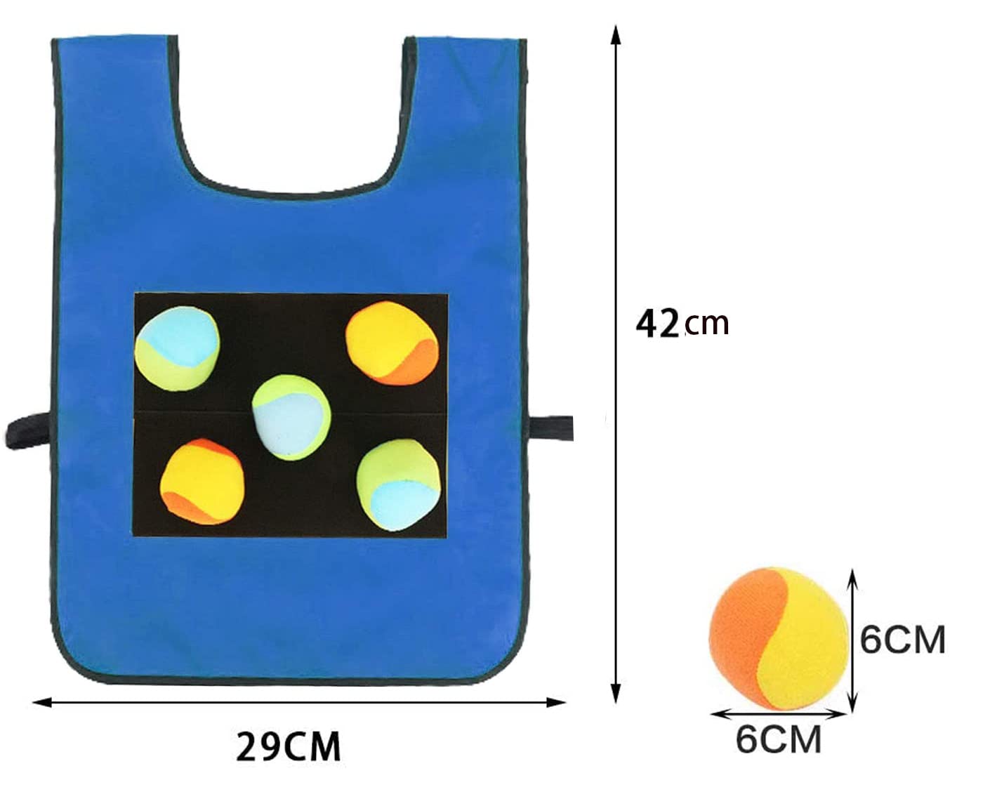 2 Pezzi Gioco Dodgeball Gilet da Gioco, Dodgeball Set di Giochi da Giardino Dodgeball Sfera Appiccicosa di Destinazione con 10 PCS Palline di Ovatta per Bambini Indoor Outdoor (Rosso + Blu)