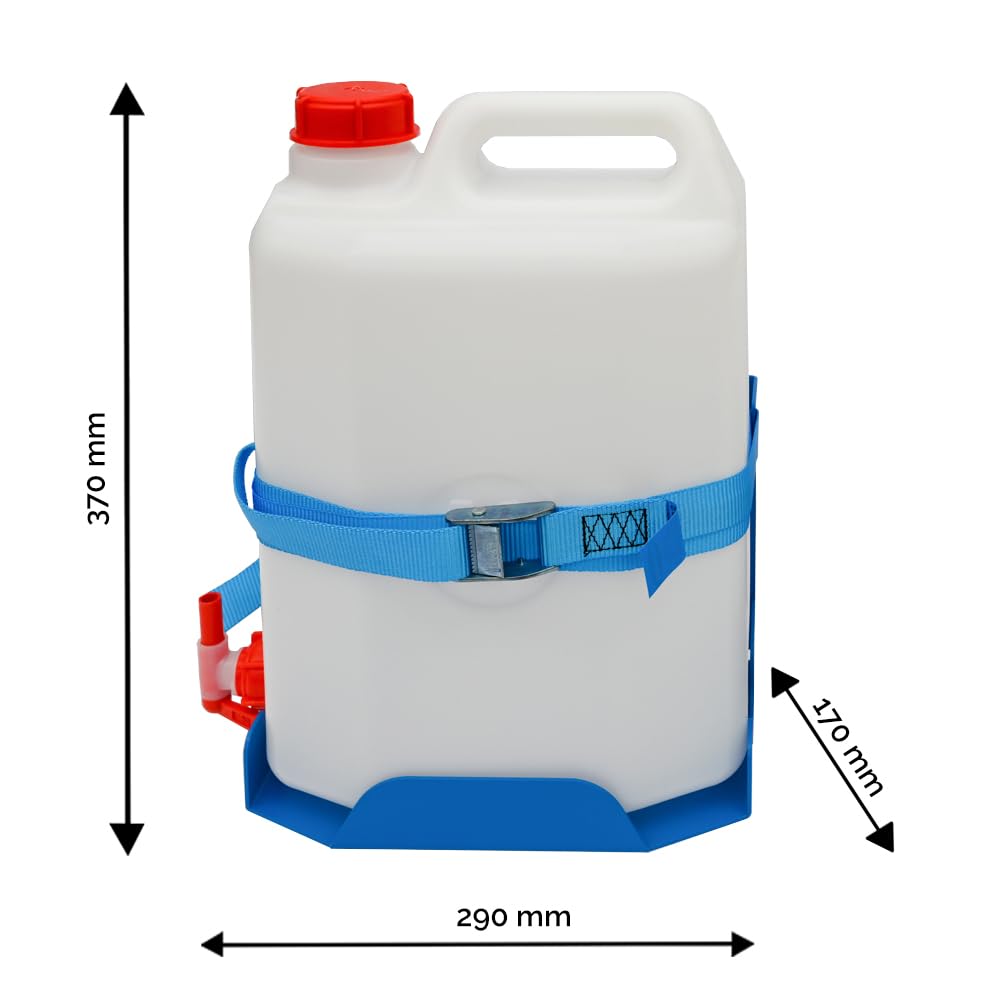 Kit de lavado de manos con bidón de agua de 10 l, grifo, bidón de acero pintado azul, bidón de lavado de manos crema 3L y soporte para Ducato/Boxer/Jumper 2006+ L1 L2 H1 H2 y otros vehículos