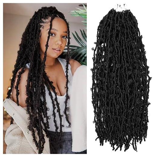 Yewell Butterfly Locs Crochet Hair 24 Inch 6 Packs Soft Long Crochet Butterfly Locs Pre-looped Distressed Faux Locs Crochet Hair for Black Women (24inch, 1B)