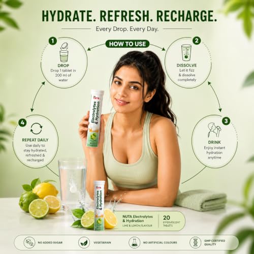 Image of Electrolytes & Hydration Tablets | Effervescent Electrolyte Drink | Lime & Lemon | Supports Hydration & Daily Energy | 75 tablets