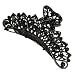 Numblartd Women Fashion Retro Black Metal Alloy Rhinestone Large Size Fancy Hair Claw Jaw Clips Pins - Vintage Chic Flowers Hair Catch Barrette Hair Updo Grip Hair Accessories for Thick Hair