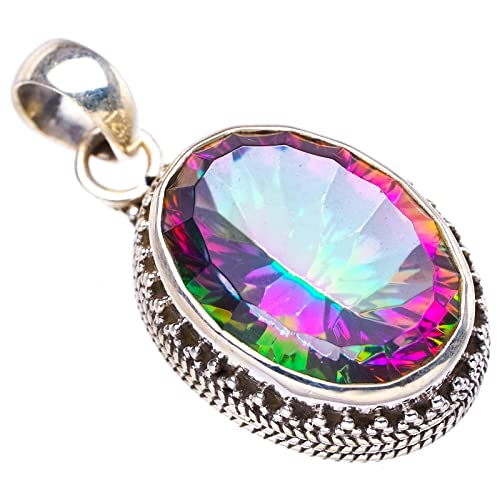 StarGems Natürlicher Mystischer Topas Handgefertigter Unikat 925 Sterling Silber Anhänger 3.2cm B3120 Cover
