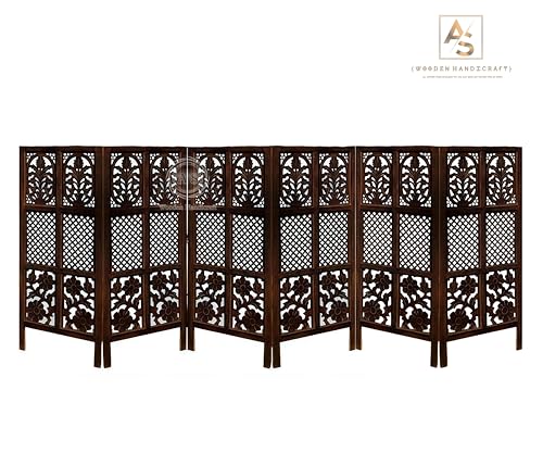 Image of Wooden Partition for Living Rooms Wall Dividers,Screen Separator Wall Divider for Hall Wall Panels for Living Room /Kitchen /Bedroom /Office /Restaurant (4-feet 6 Panel)