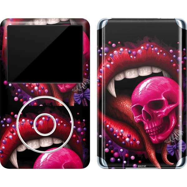 Skinit Decal MP3 Player Skin Compatible with iPod Classic (6th Gen) 80GB - Originally Designed Vampire Skull Lollypop by Sarah Richter Design