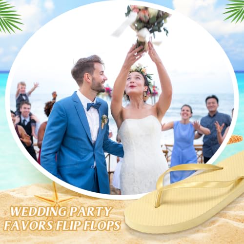 Image of Unittype Flip Flops Bulk for Wedding Guest Slippers Wedding Flip Flops with Cards Bags for Pool Beach Party