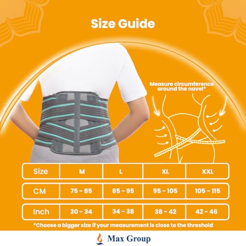 Image of AGEasy (Max Group Cotton Comfort LS Back Support Belt For Back Pain Relief | Additional Gel Padding To Prevent Heat Loss | Back Belt For Back Pain | Waist Belt For Men & Women (XXL, 42-46 Inches)