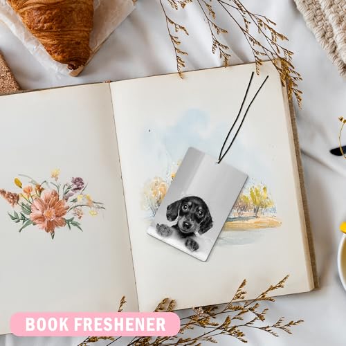 Image of Funny Bathroom Dachshund Car Air Freshener 4Pcs, Weiner Dog Gifts for Women Men Air Freshener for Bathroom Car Interior Closet Drawer Books, Dachshund Doxie Gifts Car Mirror Decor Hanging