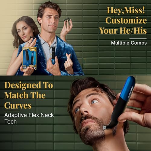 Image of MENHOOD ProBlade 3-in-1 Hybrid Beard Trimmer Shaver for Men Trim Style Shave Adaptive Flex Neck 120 Min Runtime USB-C LED Indicator Dual Protection Waterproof Multi-Comb