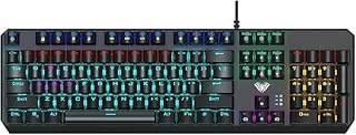 كيبورد العاب ميكانيكي F2066-II - استجابة سريعة بمفتاح ازرق - 20 تاثيرات اضاءة خلفية قابلة للتعديل - كيبورد سلكية متينة للالعاب والاستخدام اليومي