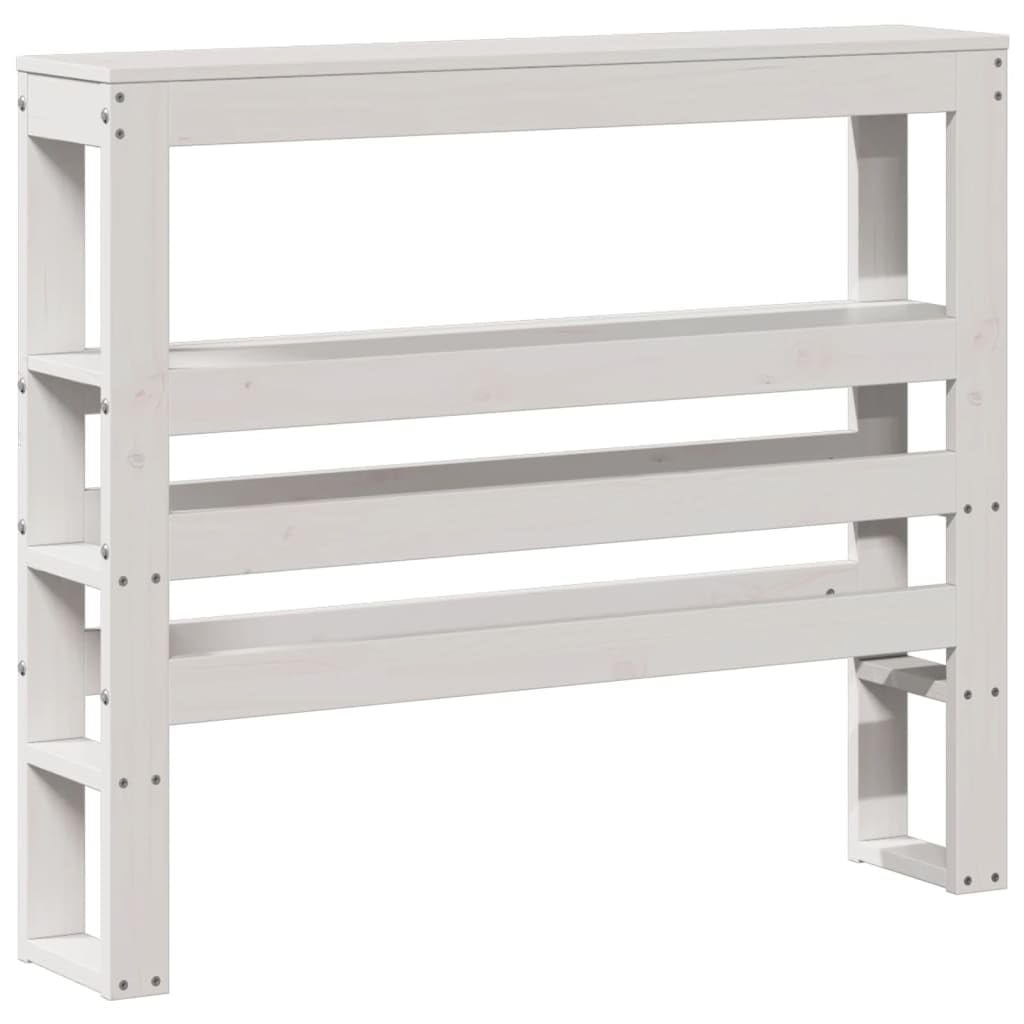 vidaXL Testiera con Ripiani Bianca 90 cm in Legno Massello di Pino