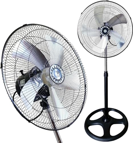 Generico Ventilatore a Piantana 5 Pale in Metallo Basso Consumo 65W Regolabile