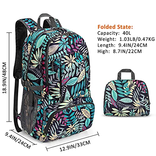 Mochila de senderismo plegable ligera 40L miniatura 4
