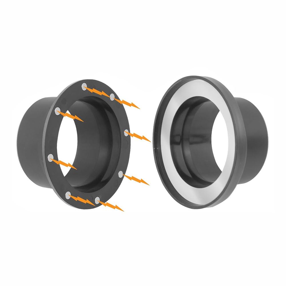 Magnetischer Absaugadapter 14cm, Schnellverschluss mit 8 starken Magneten, Universal Schlauchkupplung für Staubabsaugung an Tischkreissäge, Dickenhobel & Holzbearbeitung