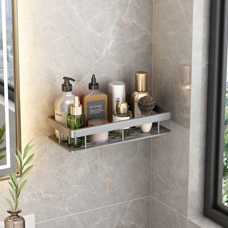 Minimum Order Quantity 2 Plastic Self-Adhesive Multipurpose Wall Mounted Shelves for Without Drill Bathroom Organiser, Kitchen Shelf and Ofice Use (Minimum Order Quantity 2)-image-48