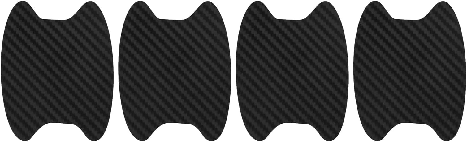 Sodcay4 PCS Car Door Handle Stickers, Carbon Fiber Car Door Handle Protective Films, Universal Anti-Scratches Auto Door Handle Protective Film (Black)