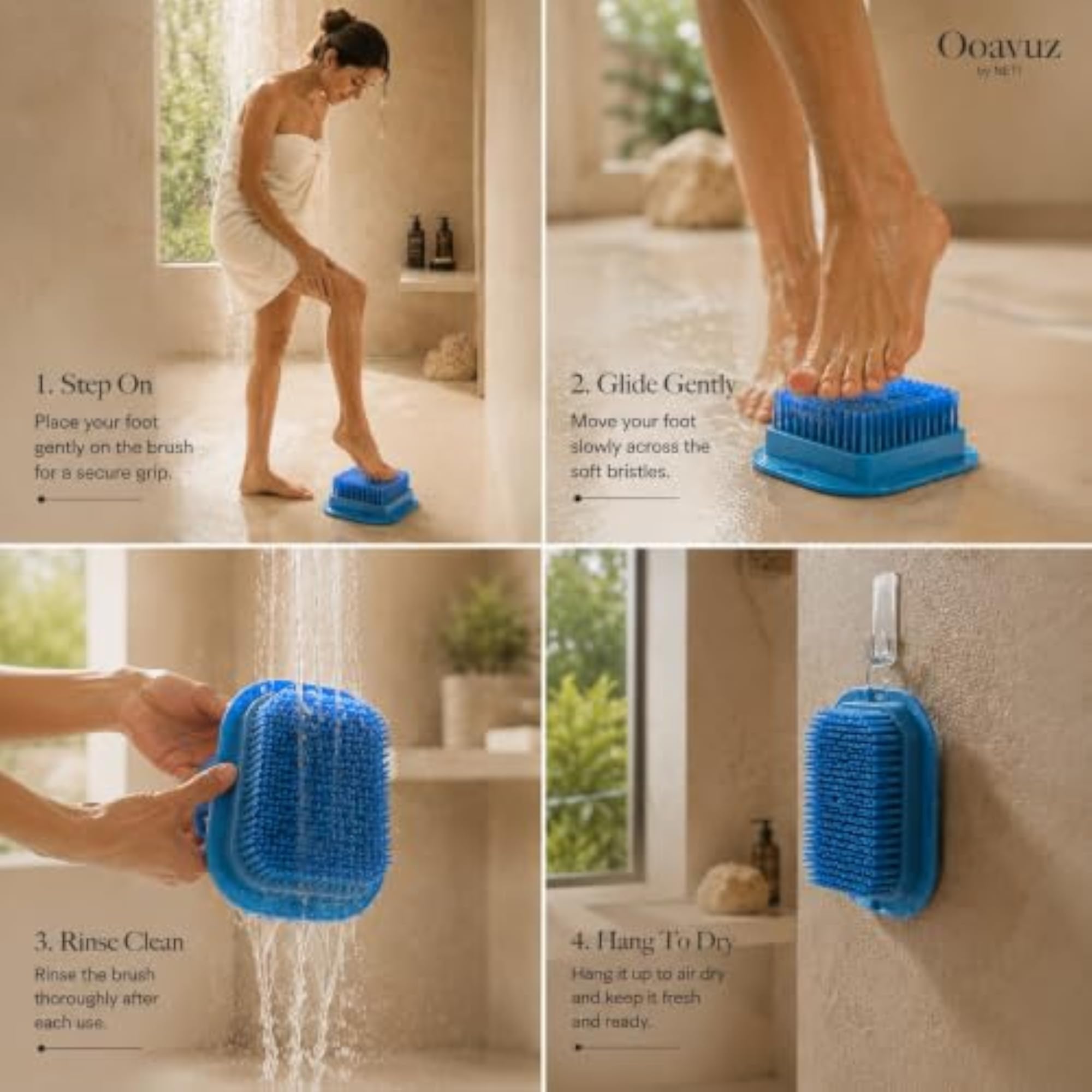 Foot Scrubber Brush for Shower with Massaging Bristles