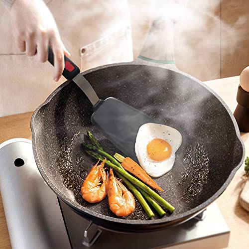 Image of Trifecta Kitchen Silicone Turner Wide Pancake Spatula Pizza Peel Kitchen Utensil Nonstick Cookware Kitchen Flipper for Cooking and Baking((P) Pack of 1)