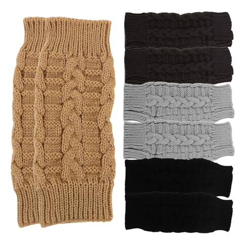 Guantes sin dedos de punto para clima frío Yardwe 4 pares de lana mujer