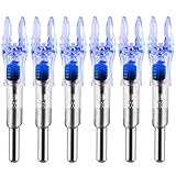 KEAUP 6 x beleuchtete Nocken für Pfeile mit .204 .233 .244 .246 Innendurchmesser mit H, S, GT Buchsen, gut sichtbare LED-Pfeilnocken, An-/Aus-Schalter im Lieferumfang enthalten