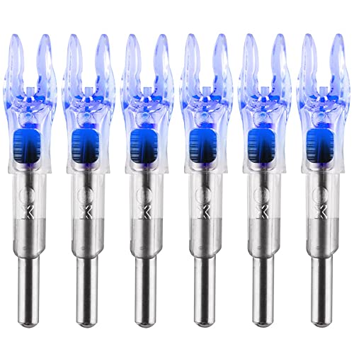 Image of 6PCS X Lighted Nocks for Arrows with .204 .233 .244 .246 Inside Diameter with H, S, GT Bushings High-Visibility LED Arrow Nocks, ON /Off Switch Included
