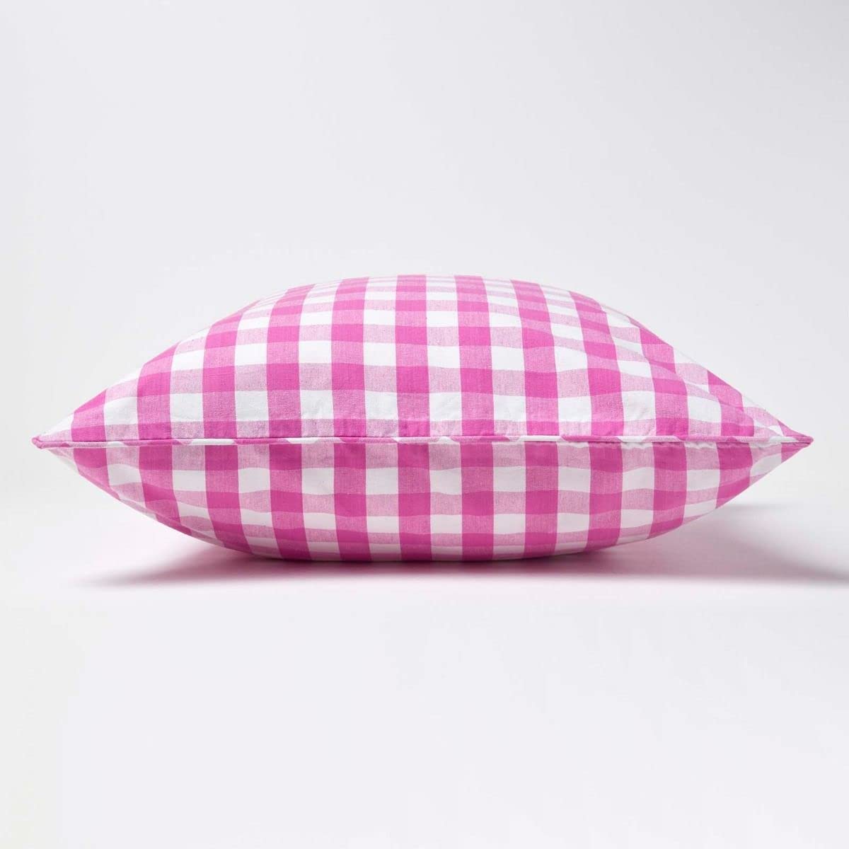 Homescapes – 100% cotone – Block Check – cuscino imbottito – Rosa Bianco – 100% cotone – Rivestimento Gut imbottito Pad – Lavabile, Pink, 60 x 60 cm