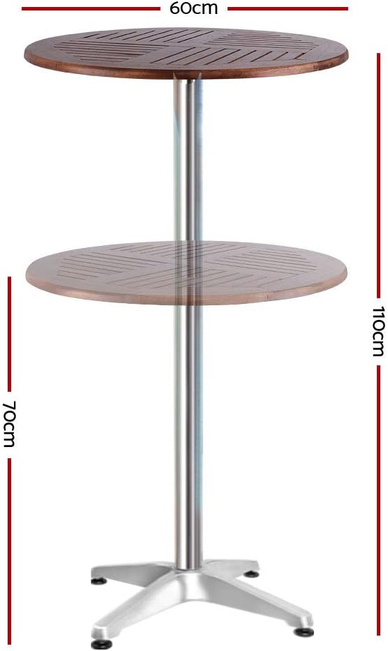 Outdoor Bar Table Furniture Wooden Cafe Table Aluminium Adjustable Round